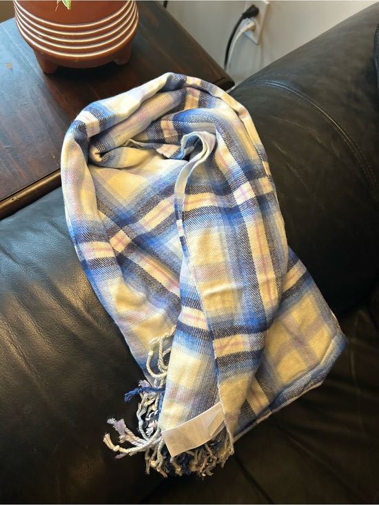 GAP Accessories - GAP Blue and Cream Plaid Lightweight Scarf